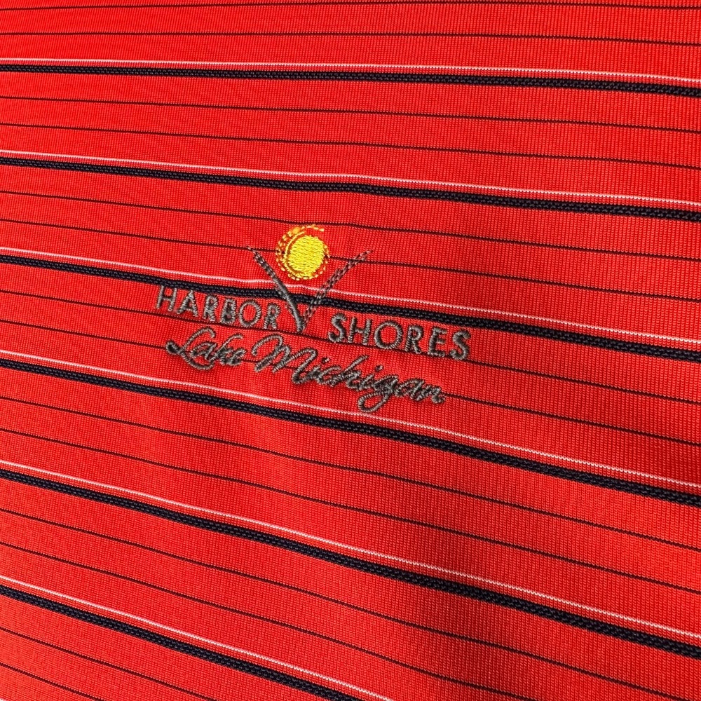 Jack Nicklaus Polo Shirt Mens XL Red Black Stripes Short Sleeve Golf Logo - Picture 2 of 11